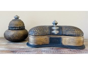 2 Ceramic Lidded Boxes