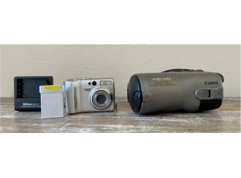 Canon Pho-tura Video Camera & Nikon Coolpix 5200