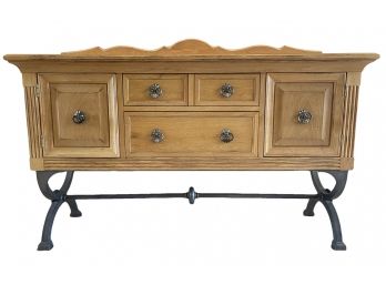 Lane Sideboard With Metal Legs, Light Wood, Dovetailed