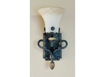 2 Wall Sconces With Glass Shade