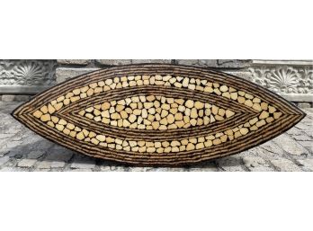 Footed Wood Oval Plate- Made In Philippines