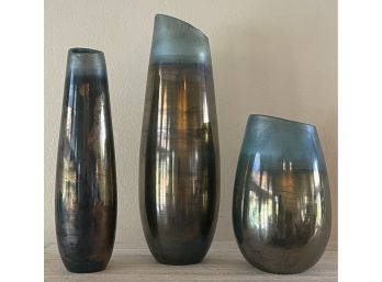 3 West Elm Glass Vases