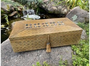 Faux Leather Box With Inlayed Stones