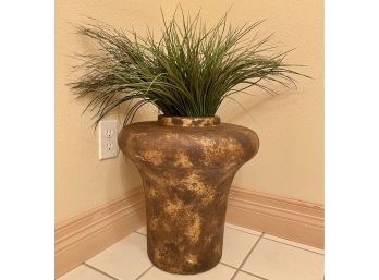 Ceramic Pot With Faux Grass