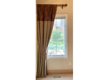 Pair Of 96' Curtain Panels With Wood Rods