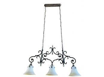Beautiful Metal Scroll Chandelier With 3 Lights