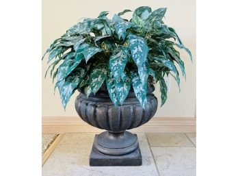 Large Faux Plant In Urn Planter