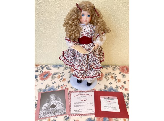 Little Women, Ashton Drake Galleries 'Amy'  Hand-crafted Porcelain Doll With COA