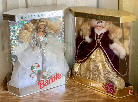 (2) 1992 And 1996 Happy Holidays Special Edition Barbies  #1429 And #15646