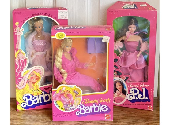 Lot Of (3) Barbies Including Beauty Secrets Barbie