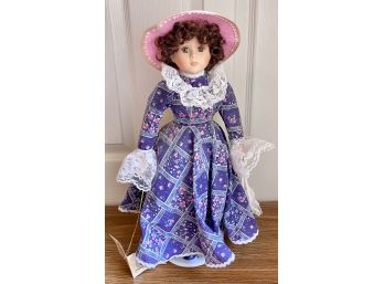 1996 'Haley' Limited Edition 17' Porcelain Doll In Purple Dress