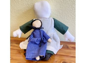 (2) Faceless Amish Stuffed Dolls