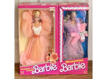 (2) Vintage Barbies: Peaches N' Cream Barbie #7926, Dreamtime Barbie #9180