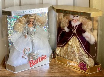 (2) 1992 And 1996 Happy Holidays Special Edition Barbies  #1429 And #15646