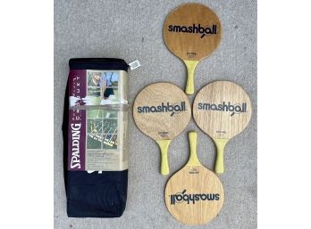 Spalding  Croquet Set & 4 Smash Ball Paddles
