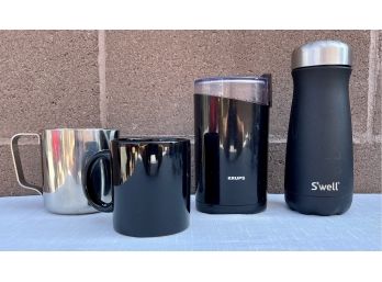 4 Pc. Coffee Lot With Mug, Grinder, Thermos And More