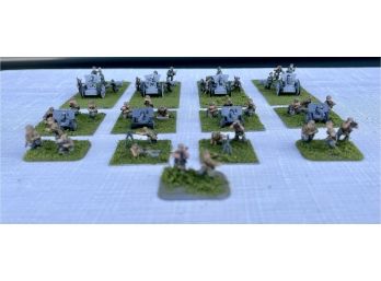 13 Pc. Cast Metal Gunners, Cannons And More