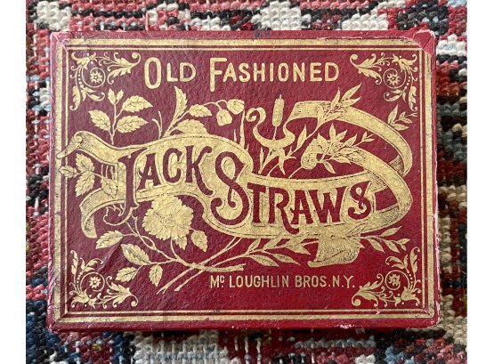 Antique McLoughlin Bros. Jack Straws Game In Original Box 1888