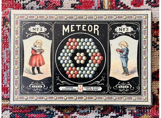 Antique Meteor Marble Game #3 In Original Box