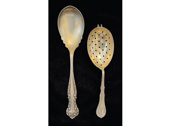 Antique Sterling Silver Spoon & Strainer -27.3 Grams