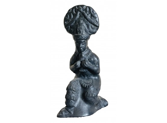 Black Clay Mayan Figure