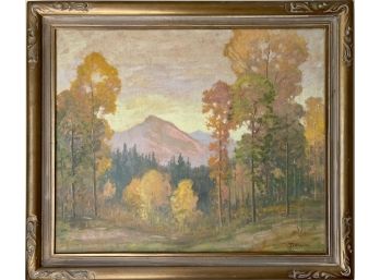 Original Dave Stirling Plein Air Style 'Autumn Day' Painting- 1942 Estes Park, CO