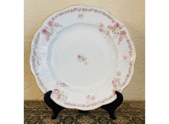 Large French Limoges Plate - Pink Roses