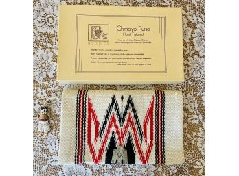 Hand Tailored Chimayo Woven Purse With Eagle Accent  Beaded Figure