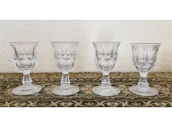 4 Antique Heavy Crystal Port Glasses
