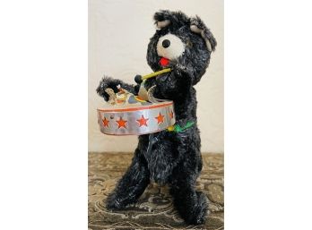 Antique Mechanical Drum Playing Toy Bear