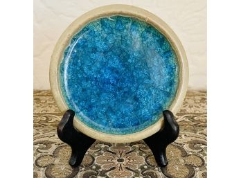 Vintage Robert Maxwell Coaster With Teal Glass Detailing