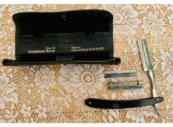 Antique Sextoblade Style C Straight Razor In Case With Accessories