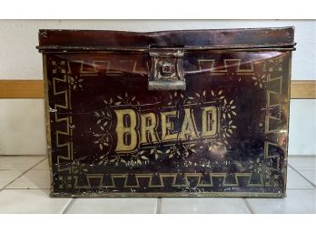 Antique G.& P. MFG. Co. Metal Bread Box With Original Graphics- AS IS