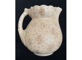 Antique Porcelain Pitcher With Gold Accents