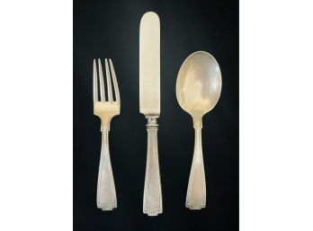 3 Sterling Silver Children's Fork, Knife & Spoon- 2.74 Oz