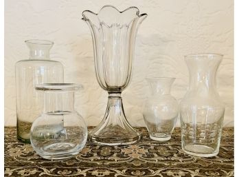 5 Pc. Glass Vase Lot