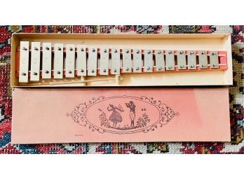 Antique German Children's Xylophone In Original Box