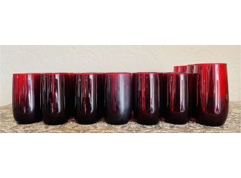29 Pc. Cranberry Glass Juice/water Glasses