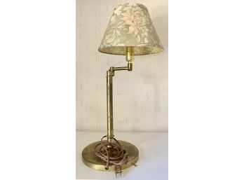 Vintage Brass Lamp (heavy Bottom, Top Piece Is Modern, Shade Has Stains)