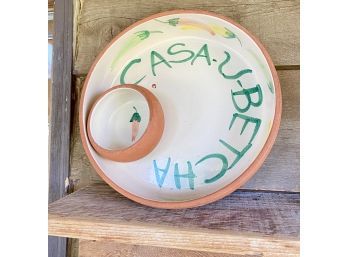 Casa U Betcha Ceramic Bowl With Inside Dip Bowl