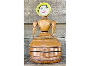 Wooden Woman With Bonnet, 7' Tall Figure , Some Scratches