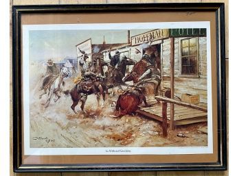 CM Russell 'In Without Knocking' Framed Print (14' By 11')