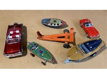 Lot Of 7 Toy Cars And Boats (Incl. Die Cast Models)