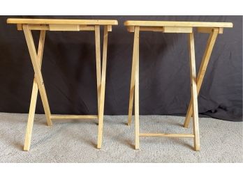 Two Yellow Pine TV Trays