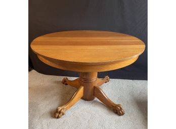 Solid Red Oak Lion-Footed Round Table