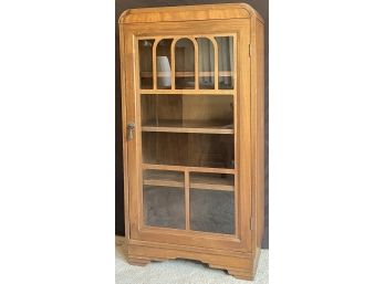 Wooden Bookshelf With Glass Door
