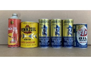 Lot Of 10 Vintage Cans Of Oils