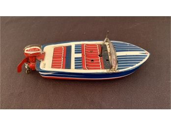 Vintage Haji 'Speedo' Wind Up Boat Made In Japan