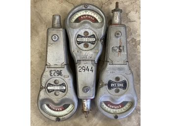 3 Full Size Vintage Parking Meters