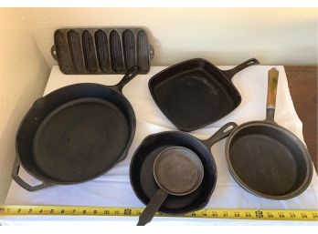 Lot Of 6 Cast-Iron Skillets/Pans